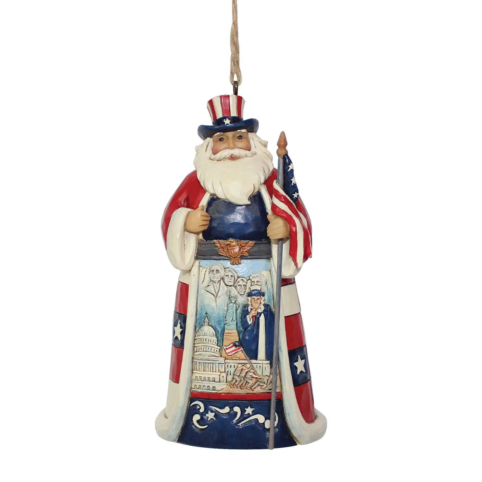 American Santa Ornament