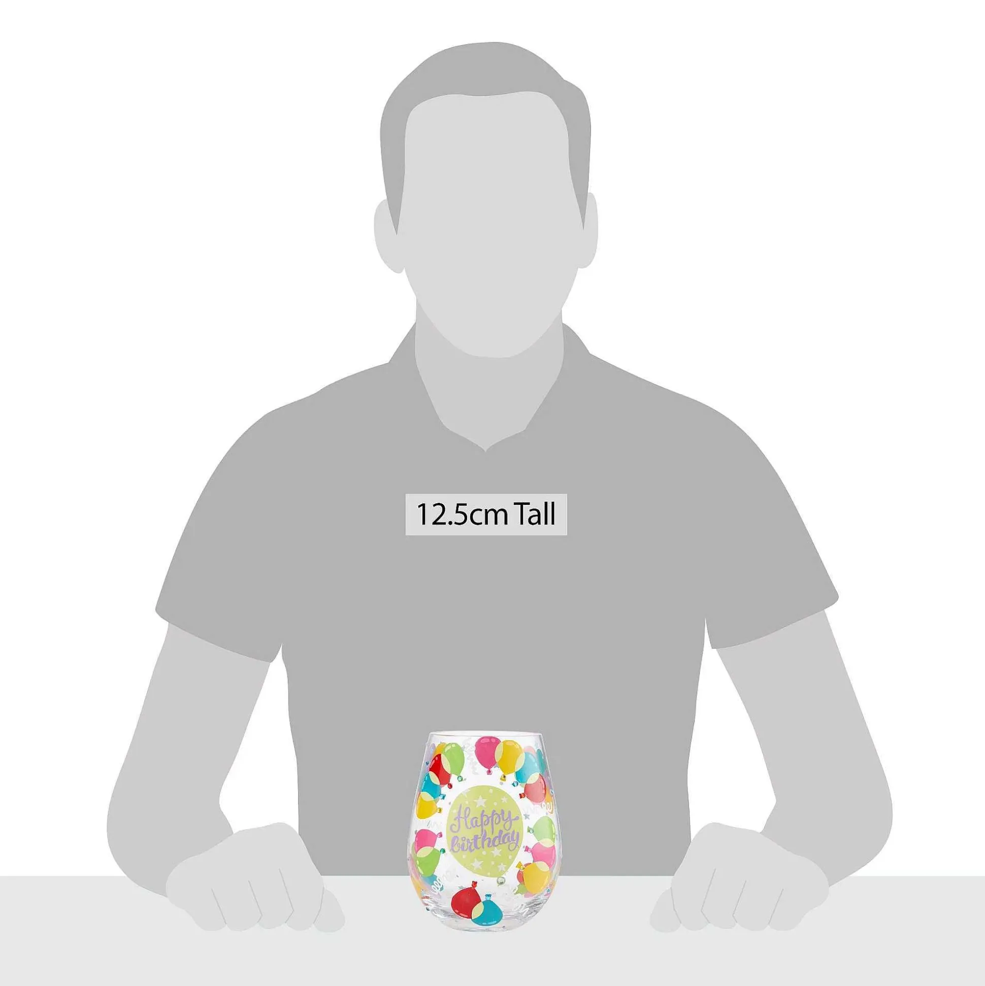 Balloons Stemless Wine Glass