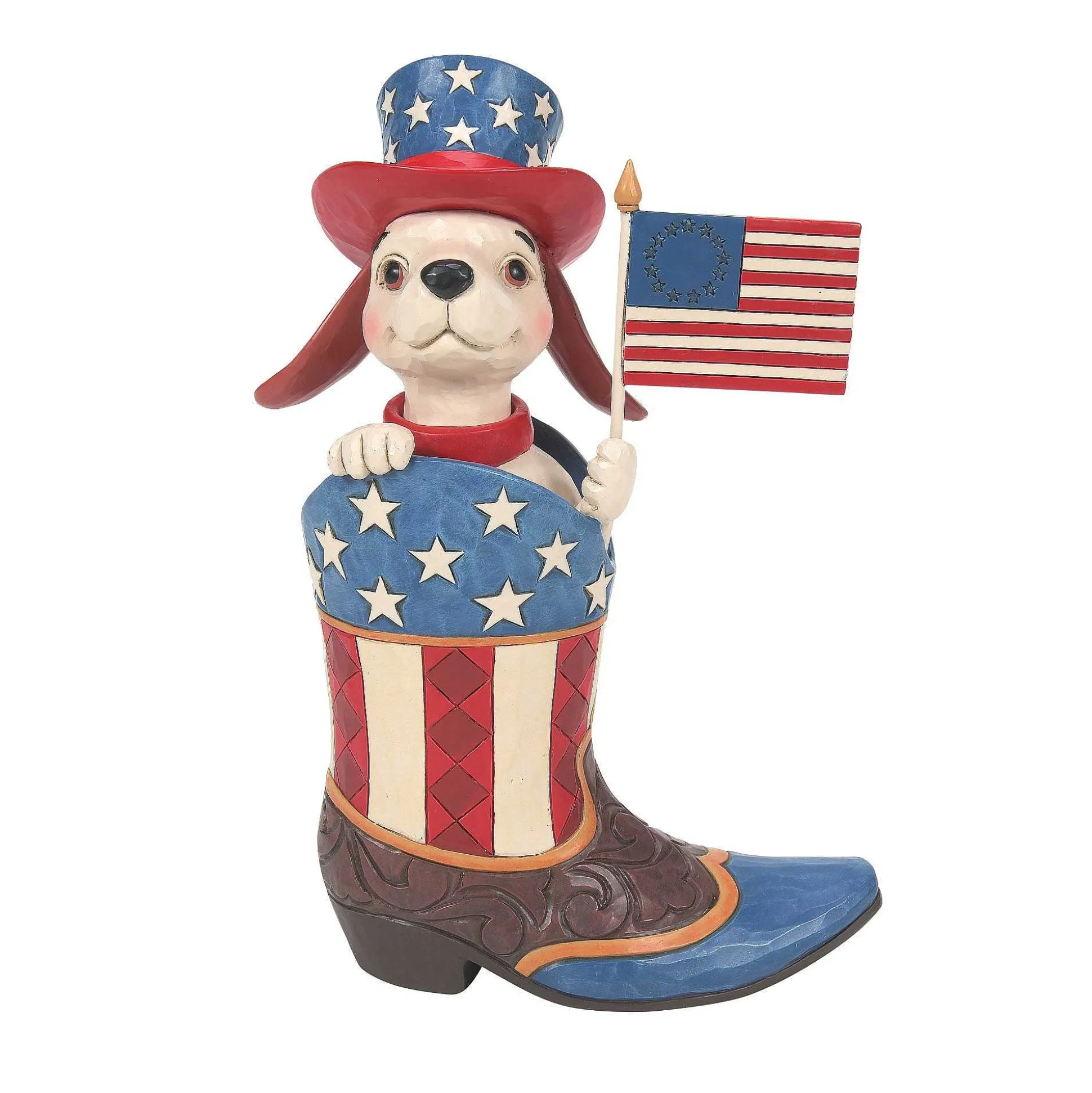 Boot With Dog Holding Flag Fig