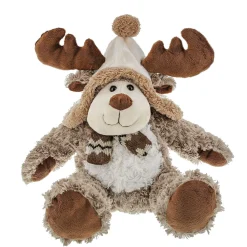 Brown Moose With Hat Scarf