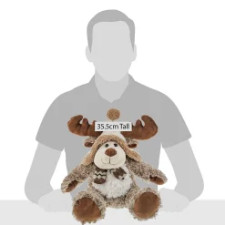 Brown Moose With Hat Scarf