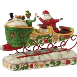 Buddy Elf With Santa In Sleigh