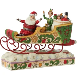 Buddy Elf With Santa In Sleigh
