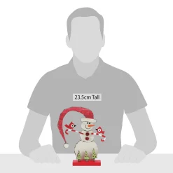 Candycane Snowman Decor