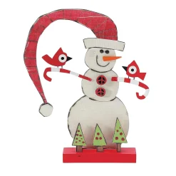 Candycane Snowman Decor