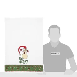 Candycanes Snowman Tea Towel