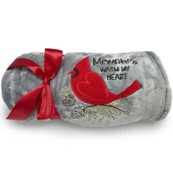 Cardinal Embriodered Blanket