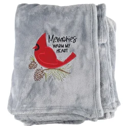Cardinal Embriodered Blanket