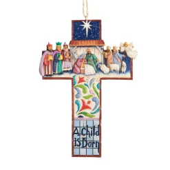 Cross Nativity Scene Ornament