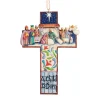 Cross Nativity Scene Ornament