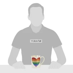 Rainbow Glitter Heart Mug