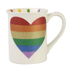 Rainbow Glitter Heart Mug