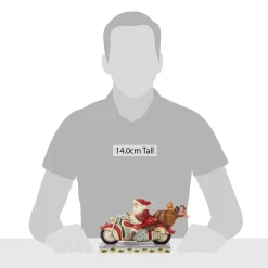 Santa Riding Motorcycle