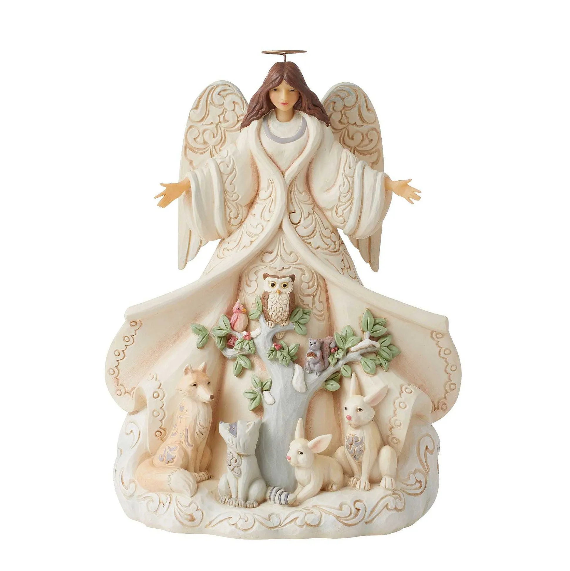 White Woodland Angel With Coat