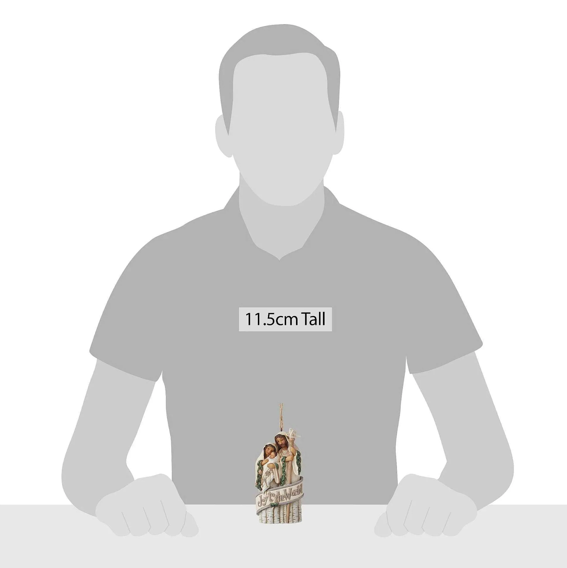 White Woodland Holy Family Orn