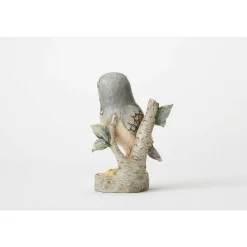 White Woodland Owl On Branch