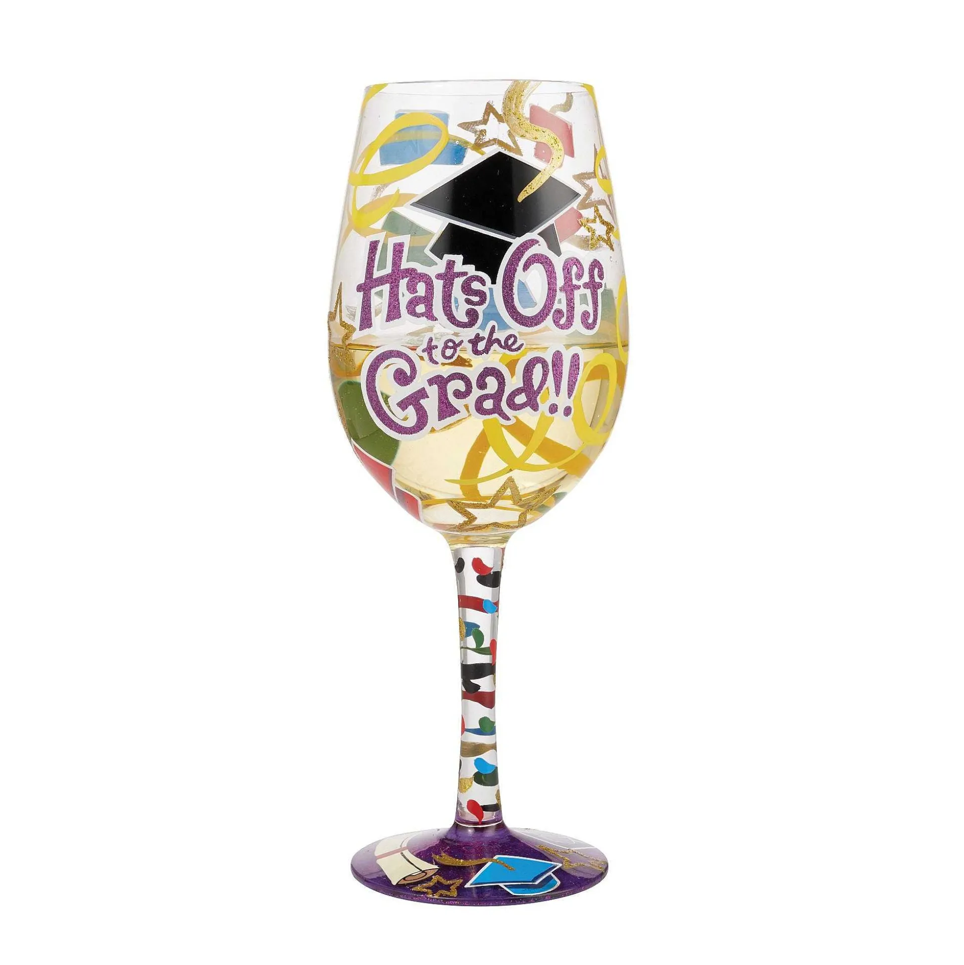 Wine Glass Hats Off To Grad