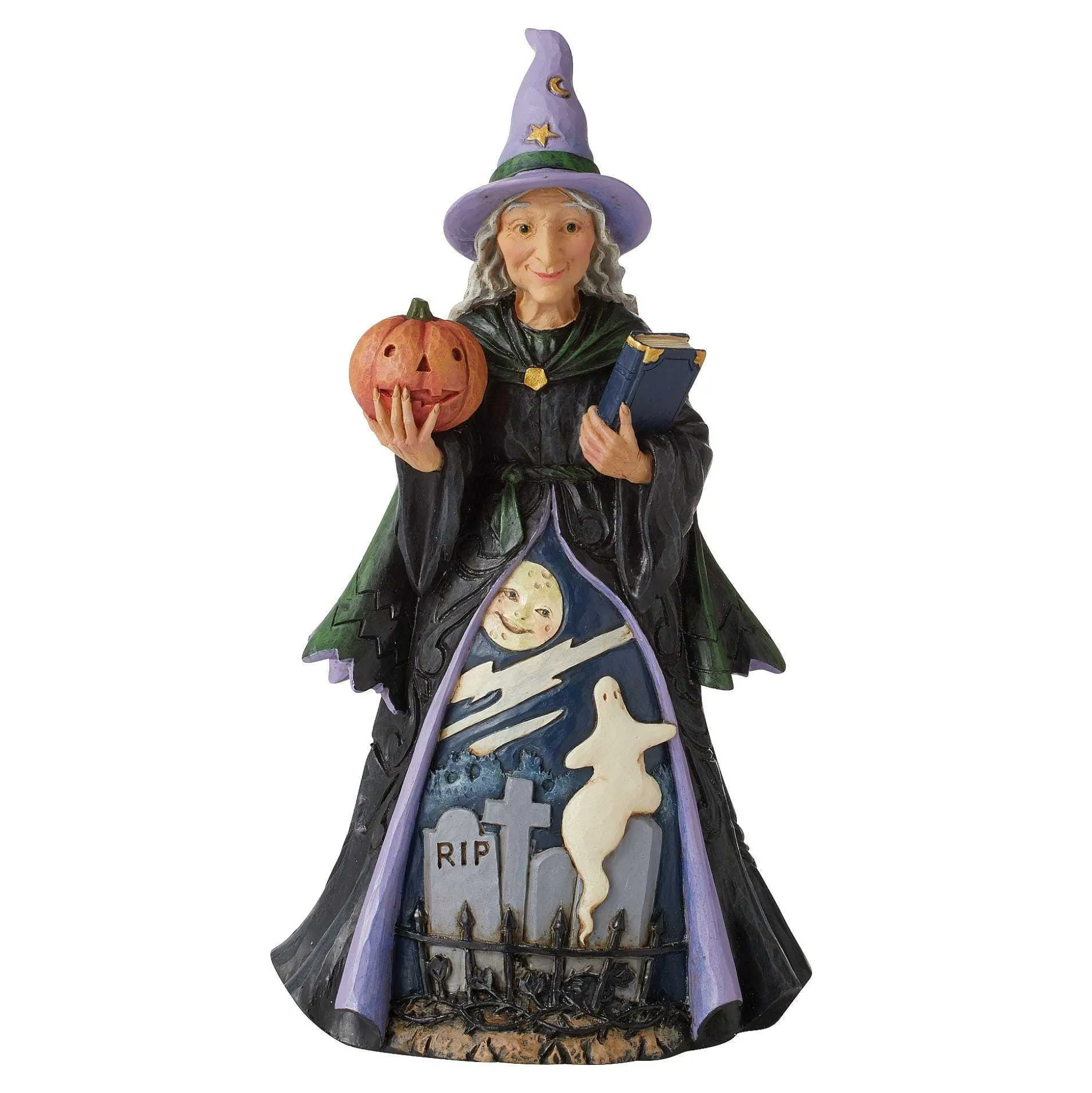 Witch With Pumpkin And Scene